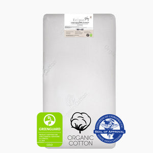 Eclipse Mattress Wellness Hybrid LITE Waterproof Crib Mattresses in White - Freddie and Sebbie