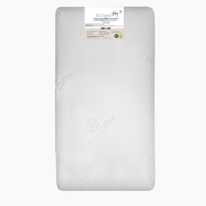 Eclipse Mattress Wellness EXCEL Hybrid 6-Inch Waterproof 2-Stage Crib Mattresses White - Freddie and Sebbie